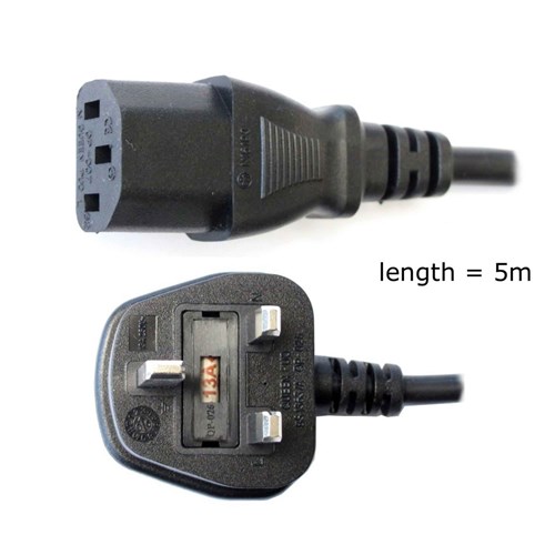 Cable de alimentación C13 Recto 5m for GB (Gran Bretaña)